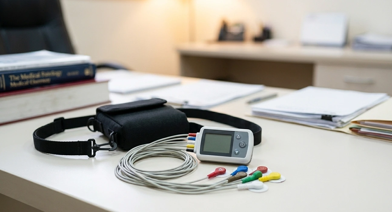 Dispositivo Holter de ECG con electrodos — prueba de 24 horas en Elche